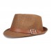 Men Straw Casual Vintage All  match Breathable Sunshade Top Hats Flat Hats